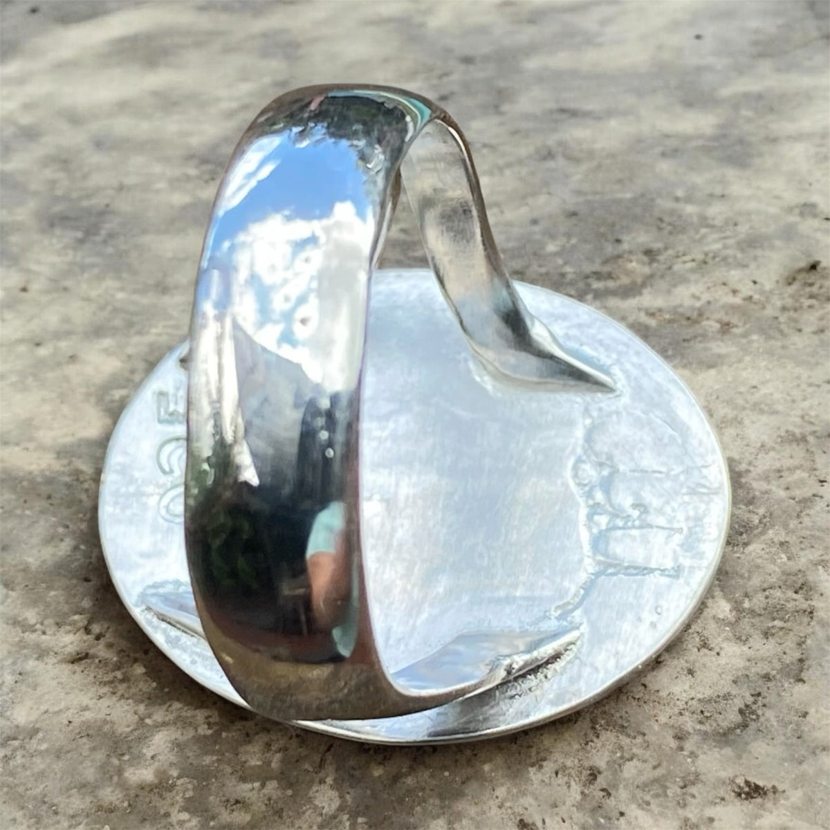 4.80ct Mintabie Opal Sterling Silver Statement Ring Size 6.75