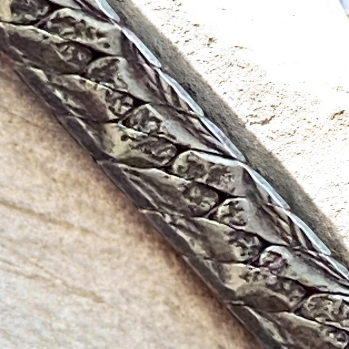 Vintage Italian Sterling Silver Reversible Herringbone Chain