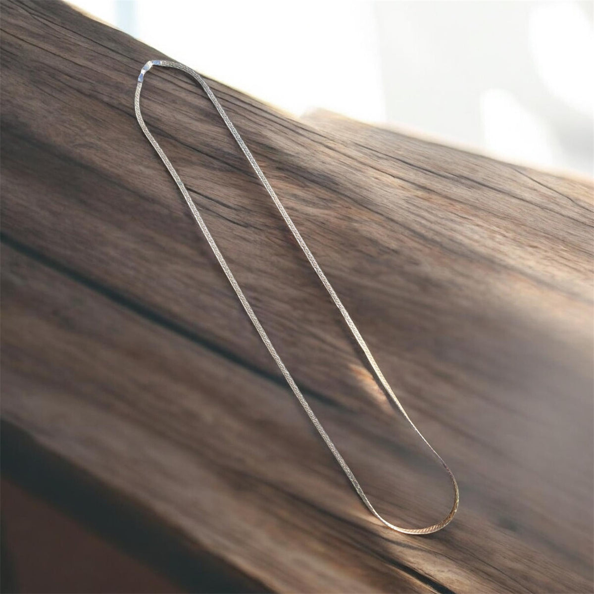 Vintage Italian Sterling Silver Reversible Herringbone Chain