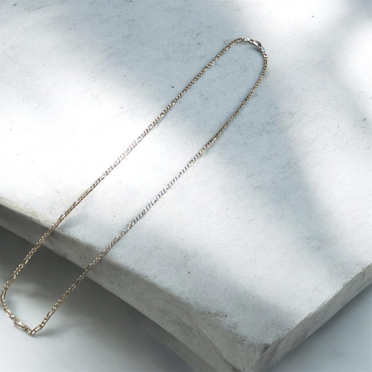 Vintage Italian Sterling Silver Figaro Chain 76cm