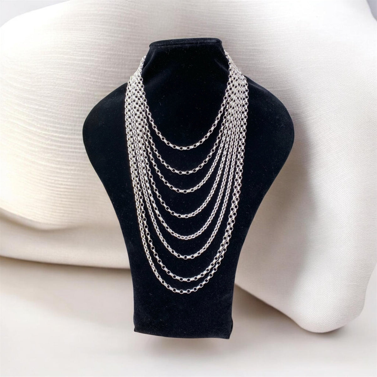 Heavy Solid Sterling Silver Belcher Chain Necklace