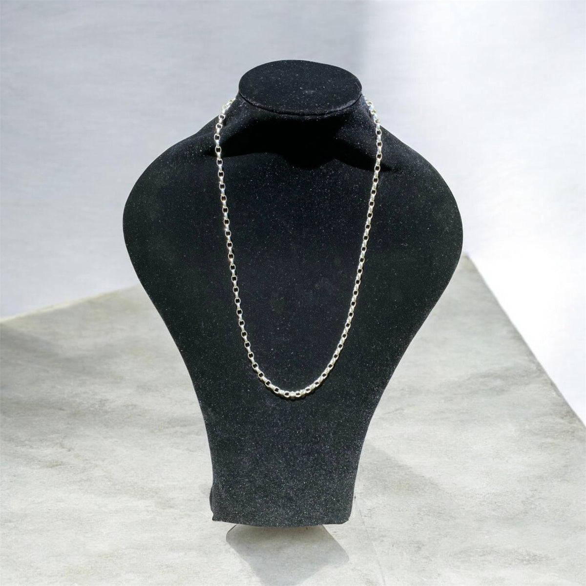 Heavy Solid Sterling Silver Belcher Chain Necklace