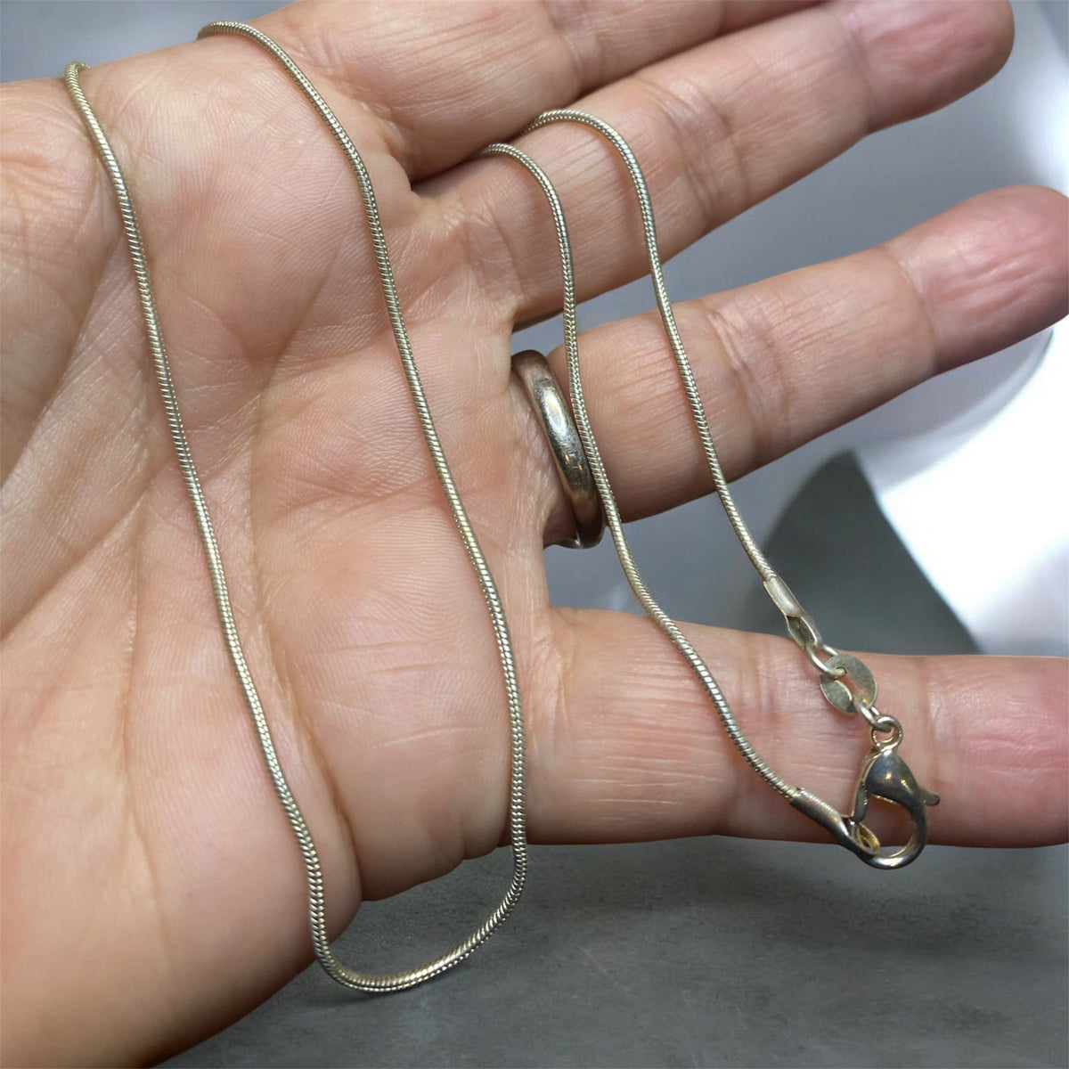 Sterling Silver Snake Chain Necklace 45cm