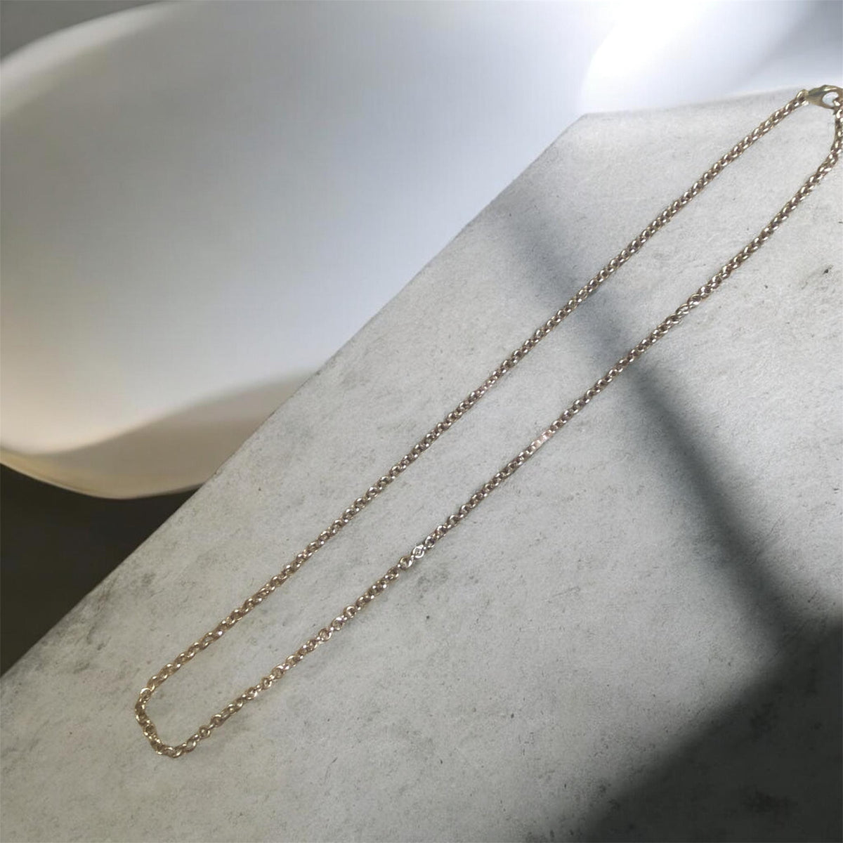Sterling Silver Round Belcher Chain 50cm