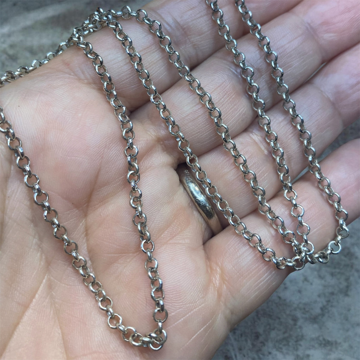 Sterling Silver Round Belcher Chain 50cm