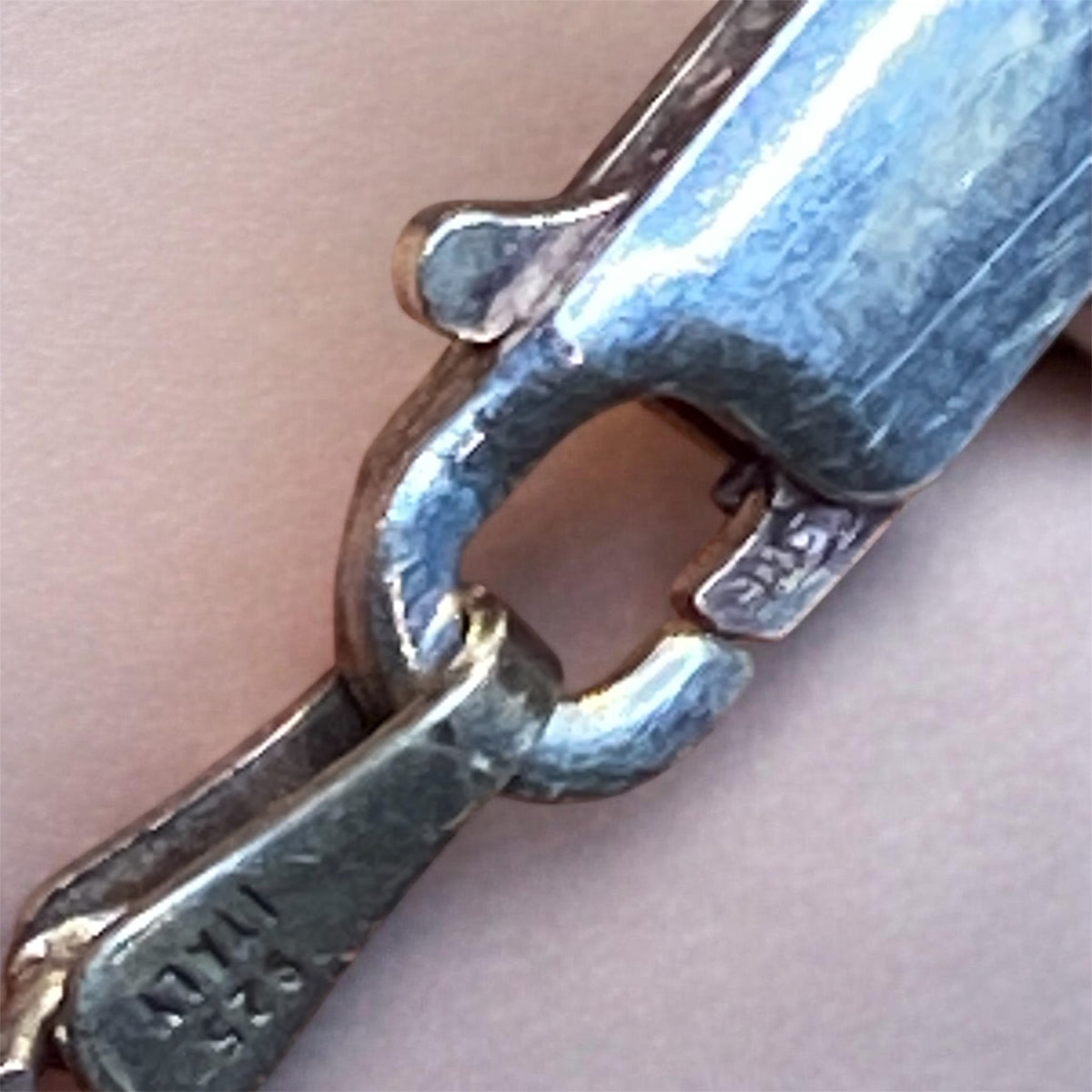 Vintage Italian Sterling Silver Diamond Cut Curb Chain 50cm