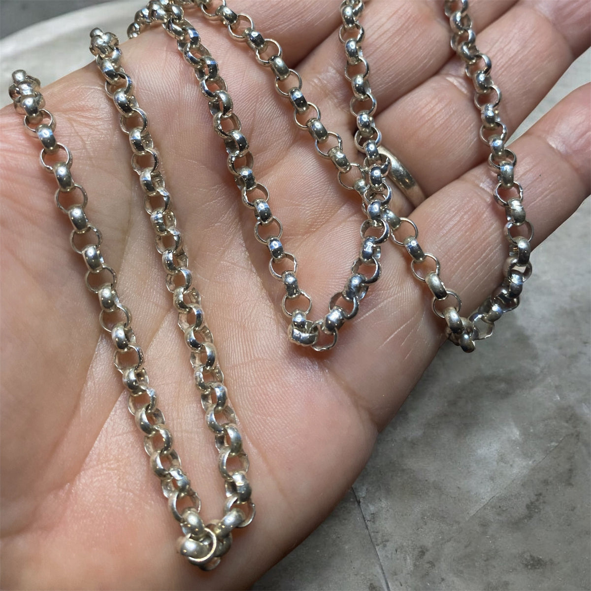 Heavy Sterling Silver Rolo Chain 62cm