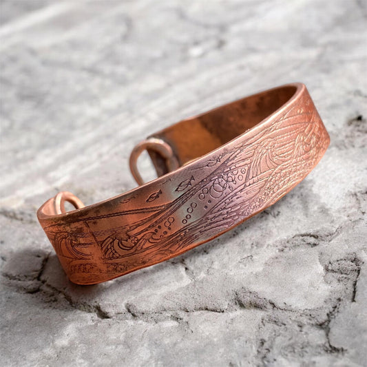 Handmade Ocean Textured Copper Cuff sold