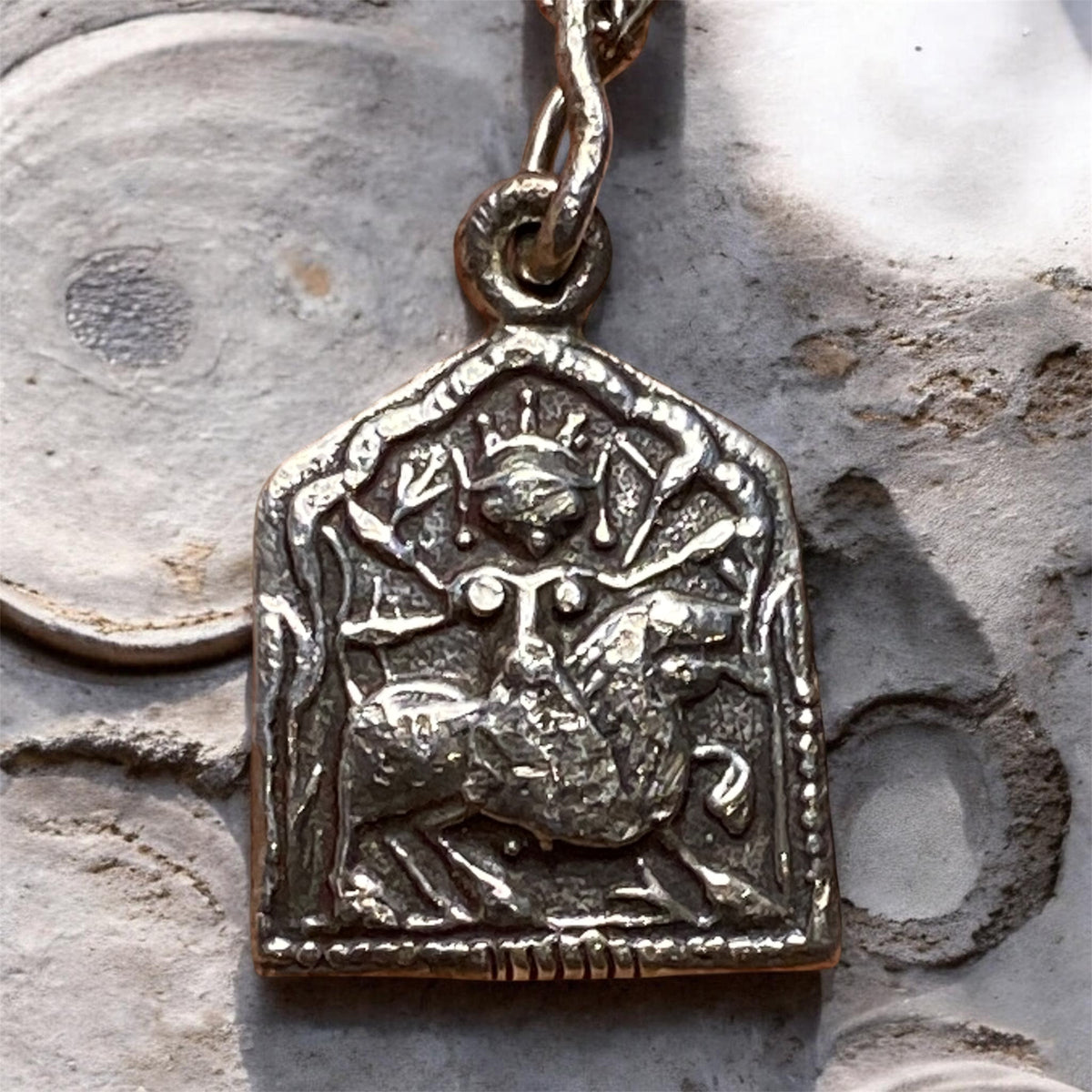 Vintage Indian Durga Amulet Pendant