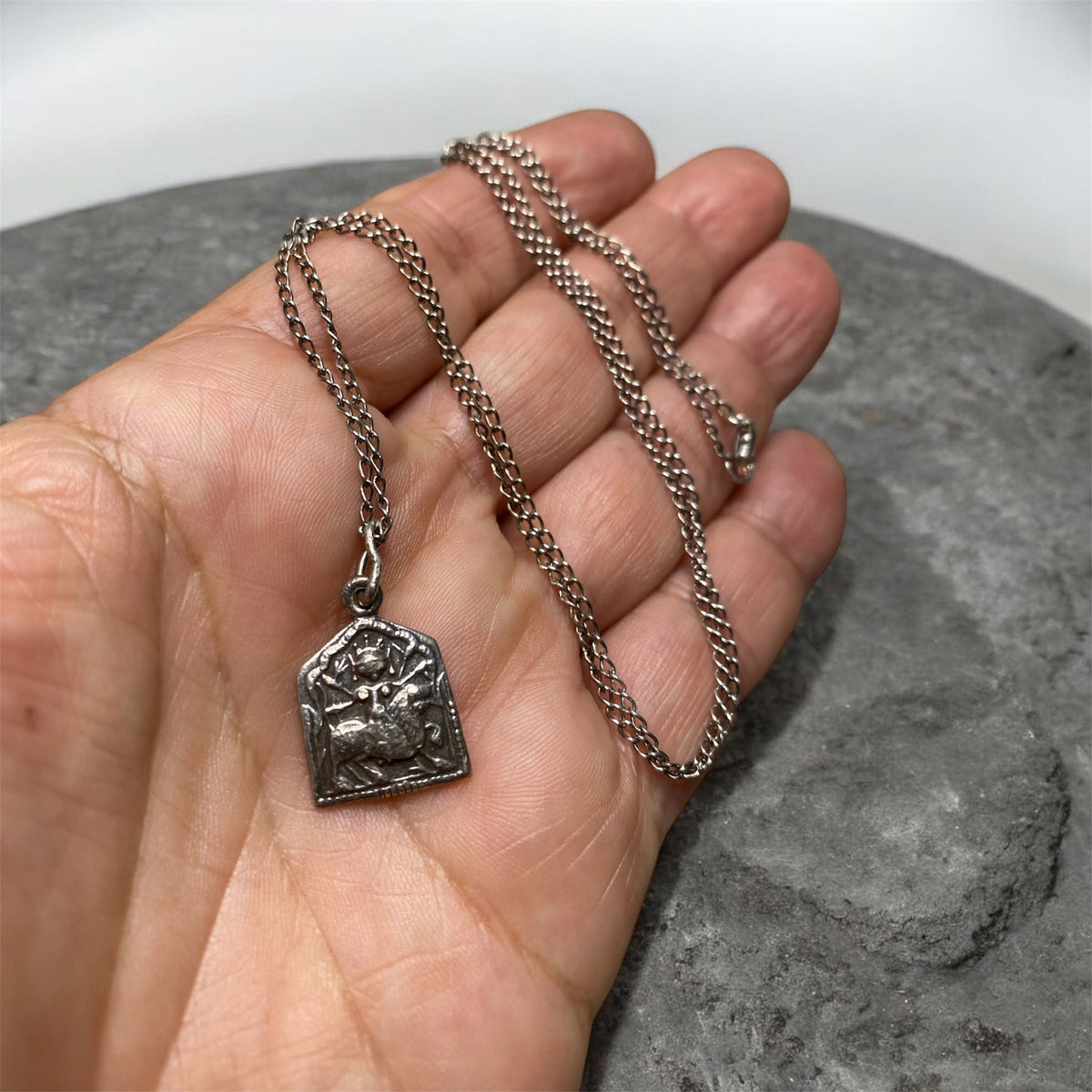 Vintage Indian Durga Amulet Pendant