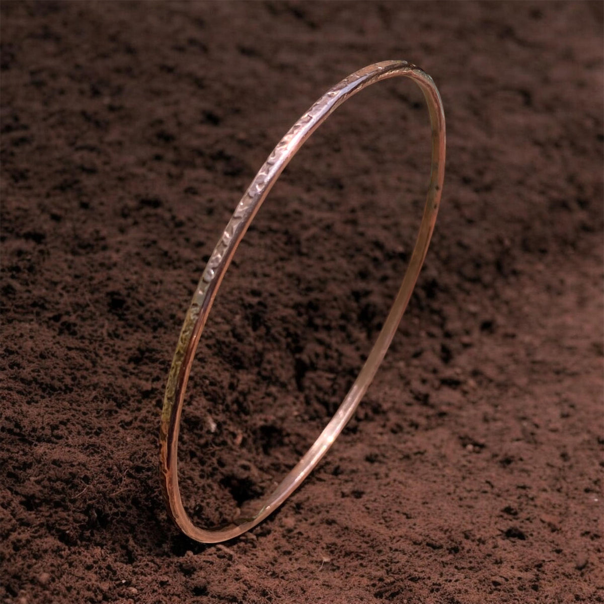 Handmade Star Textured Copper Stacking Bangles