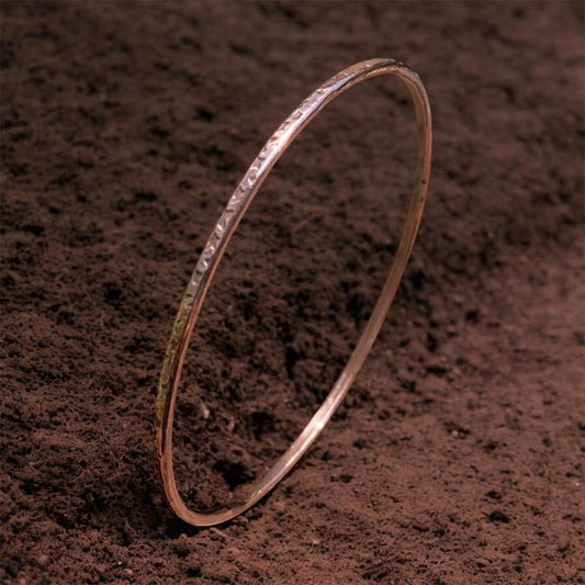 Handmade Star Textured Copper Stacking Bangles