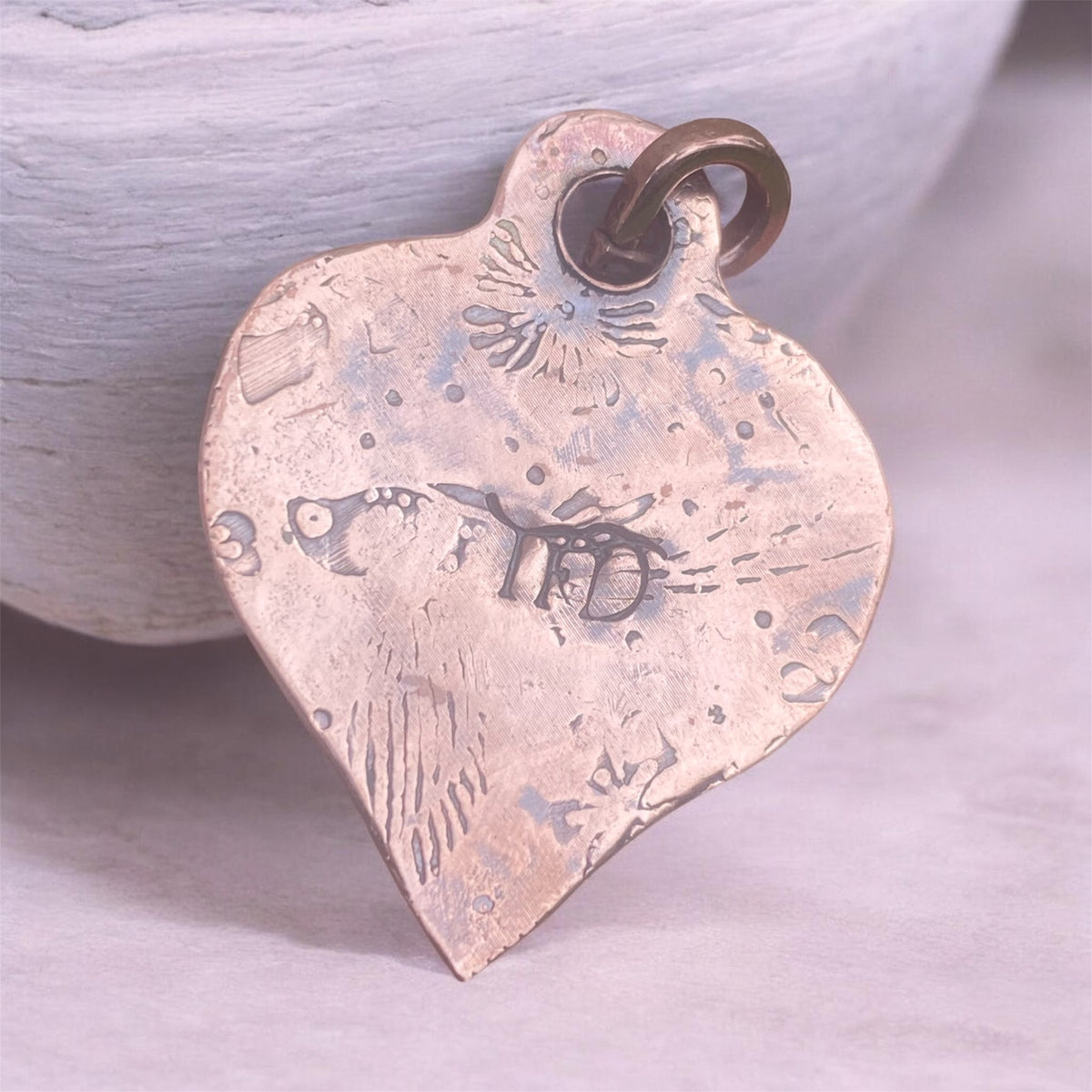 Handcrafted Copper Floral Heart Pendant