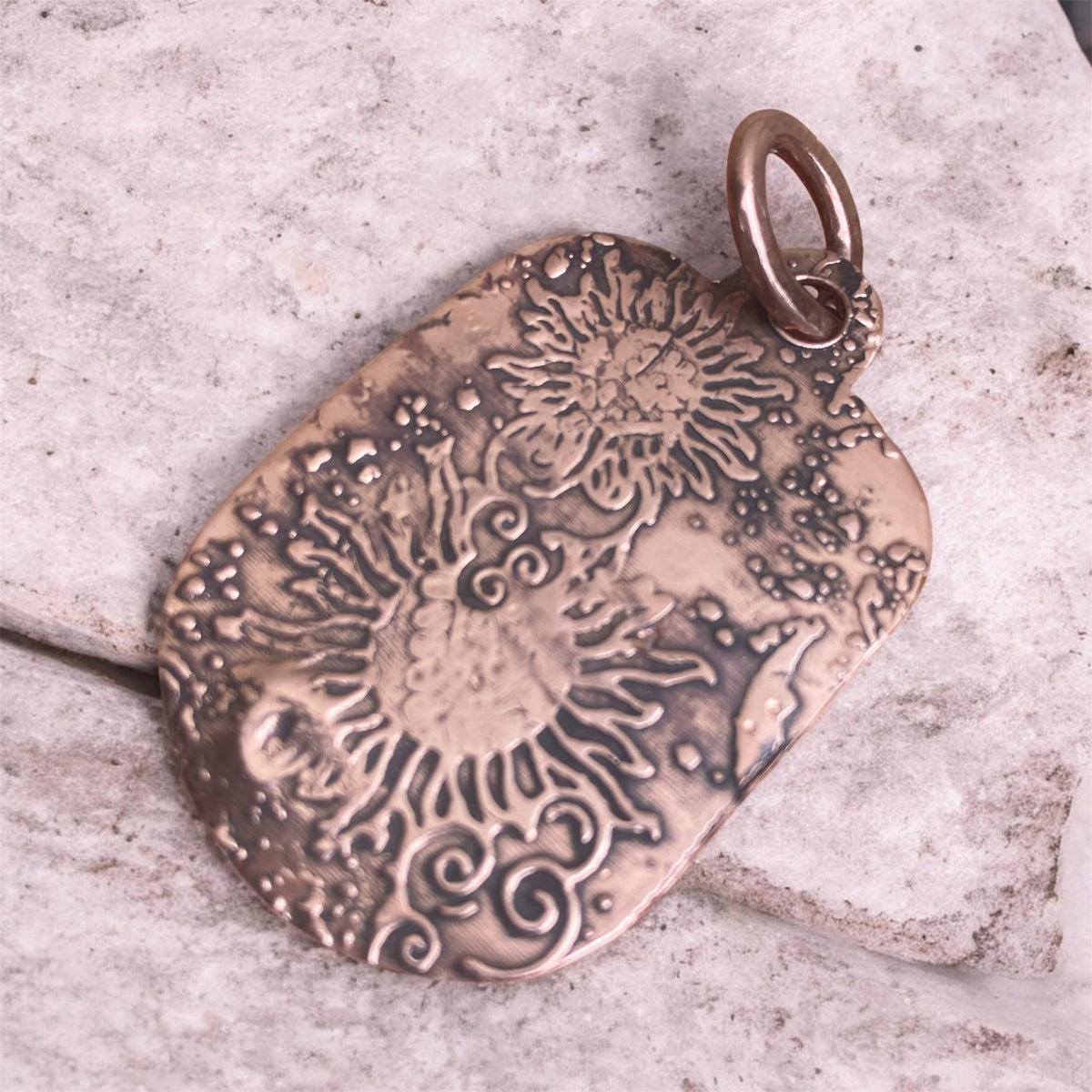 Handcrafted Copper Sunburst Pendant