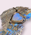 Lightning Ridge Crystal Opal Heart Gold Pendant