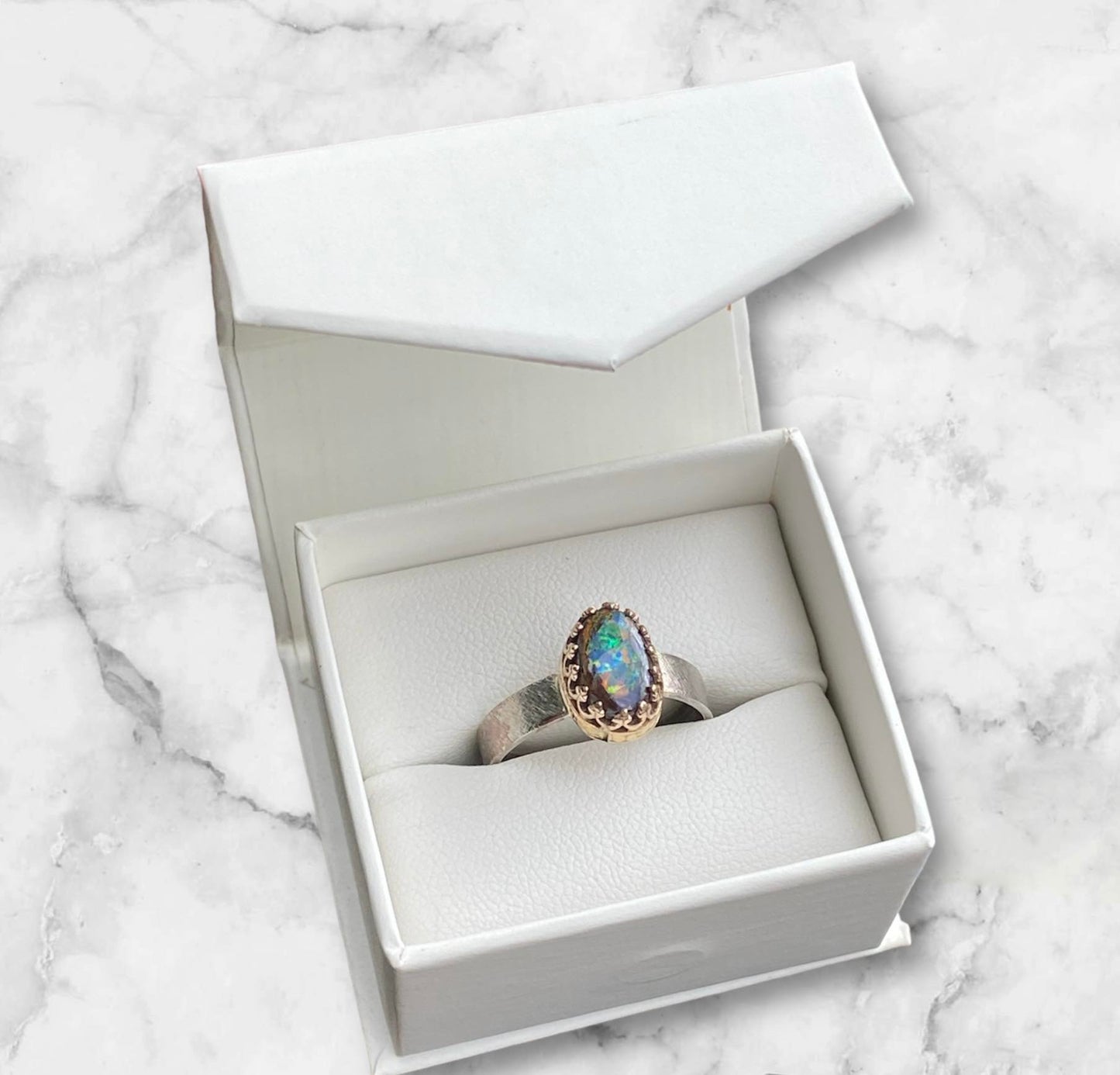 Custom Made 14k & 9K Gold Opal Ring sold
