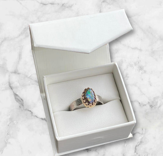 Custom Made 14k & 9K Gold Opal Ring sold