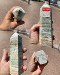 Caribbean Calcite Gemstone Obelisk Tower