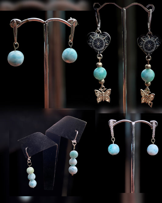 Handmade Larimar Earring Varieties