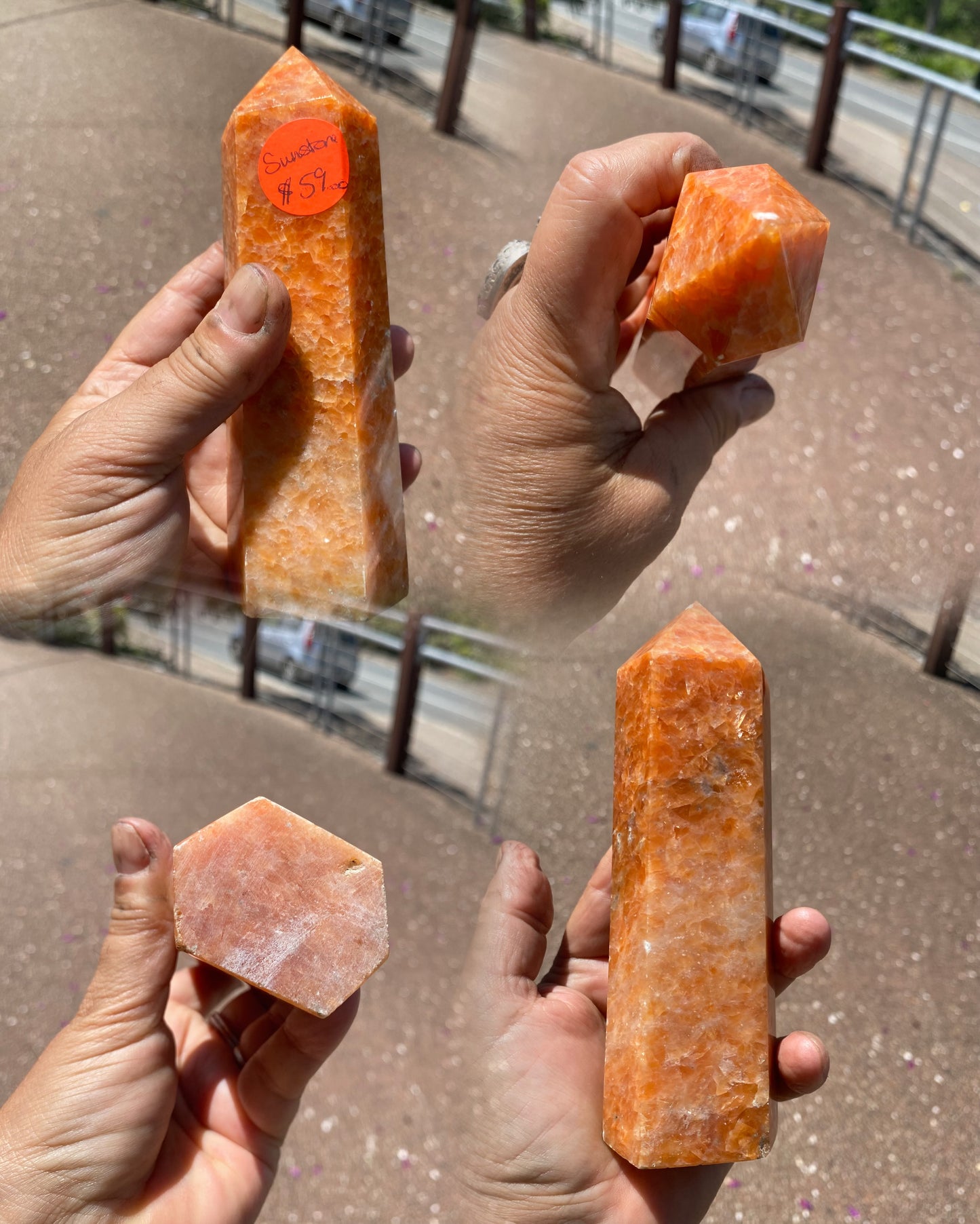 Natural Sunstone Gemstone Tower Obelisk sold