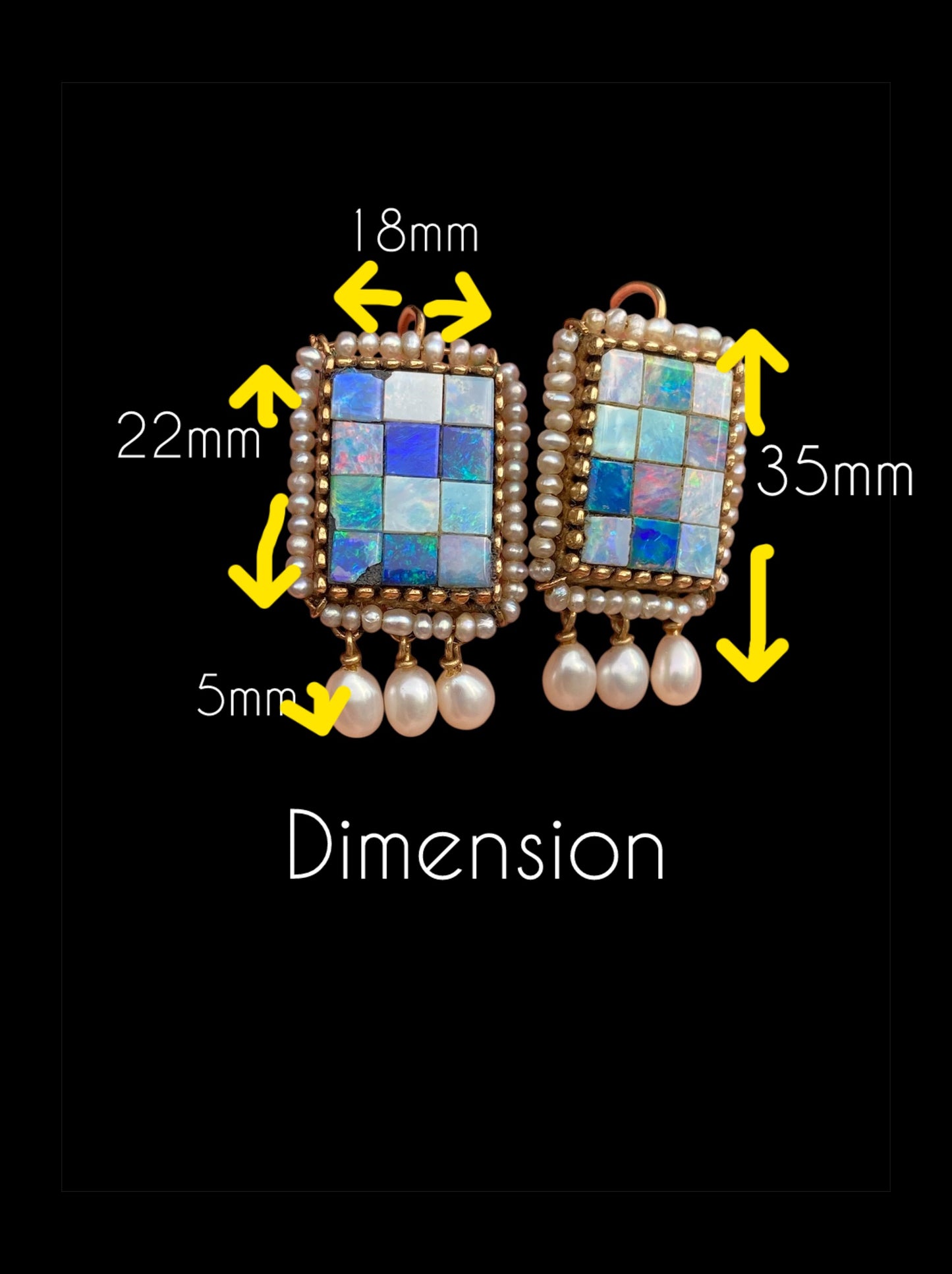Vintage 14K Gold Opal and Pearl Earrings sold