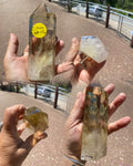 Natural Citrine Gemstone Rower Obelisk