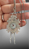 Vintage Cuckoo Clock Watch Necklace