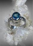 Handcrafted Oval Blue Topaz Ring
