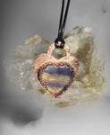 Copper & Rainbow Flourite Heart Pendant