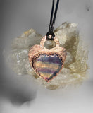 Handmade Copper & Rainbow Fluorite Heart Pendant