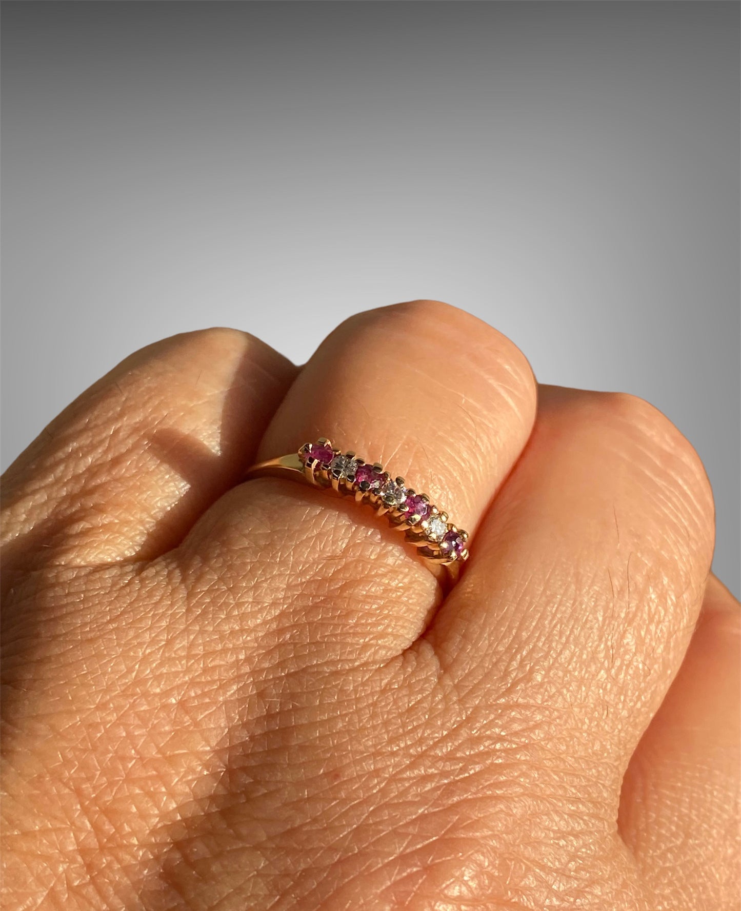 Vintage 14k Gold Ruby and Diamond Ring sold