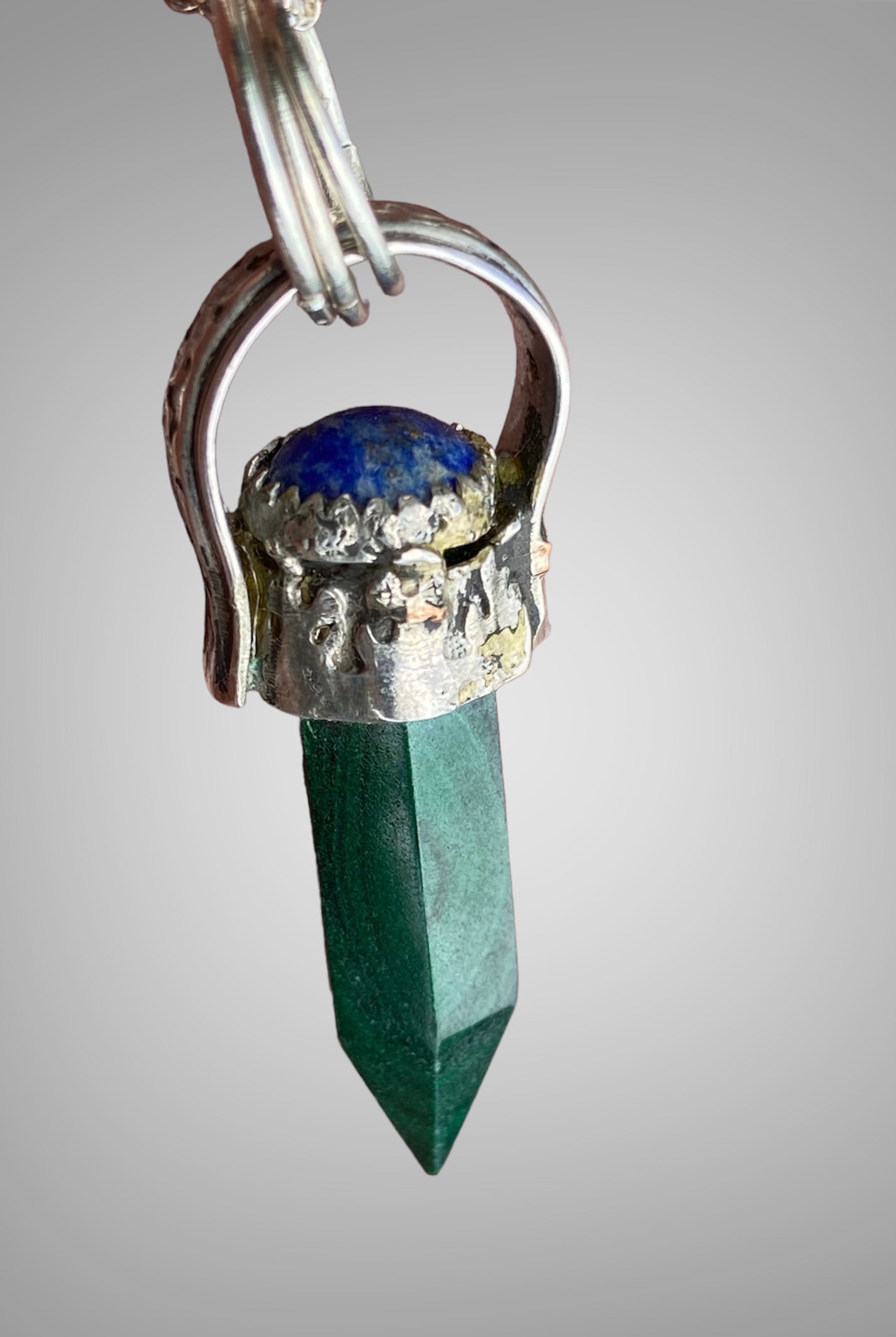 Handcrafted Malachite and Lapis Pendant