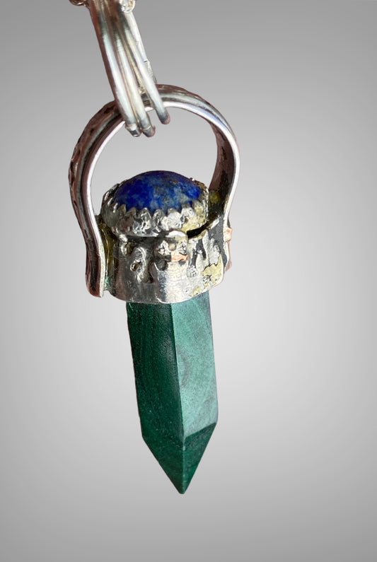 Handcrafted Malachite and Lapis Pendant