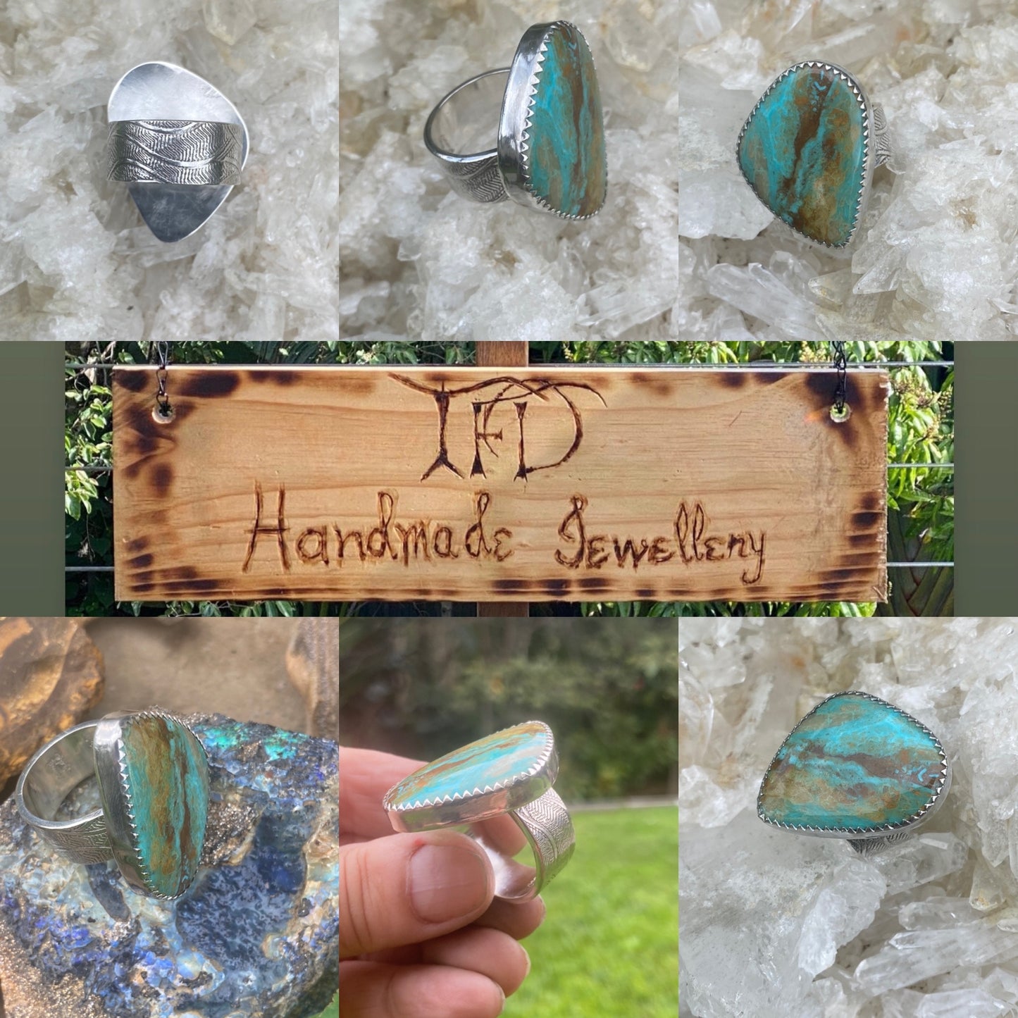Artisan Kingman Turquoise Sterling Silver Statement Ring