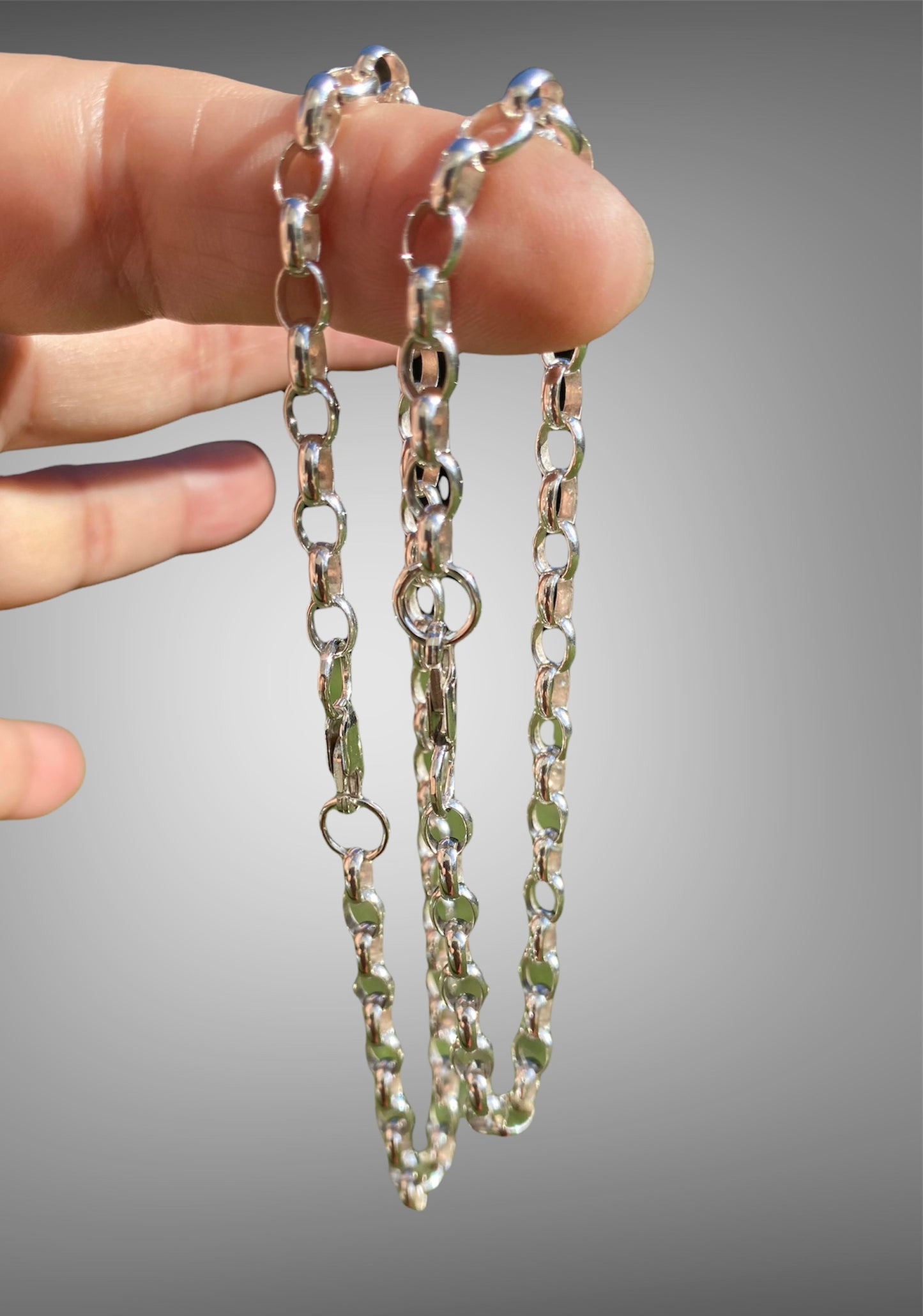 Sterling Silver Belcher Link Anklets