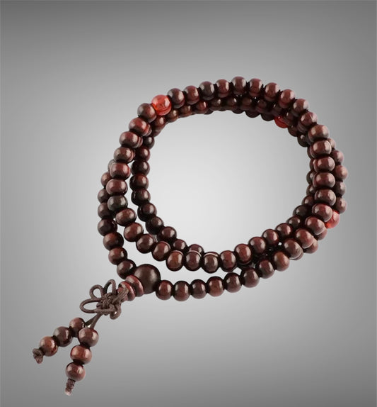 Wooden Meditation Bead Mala Bracelet or Necklace