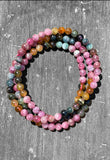 Multicoloured Natural Rainbow Tourmaline Bead necklace/bracelet