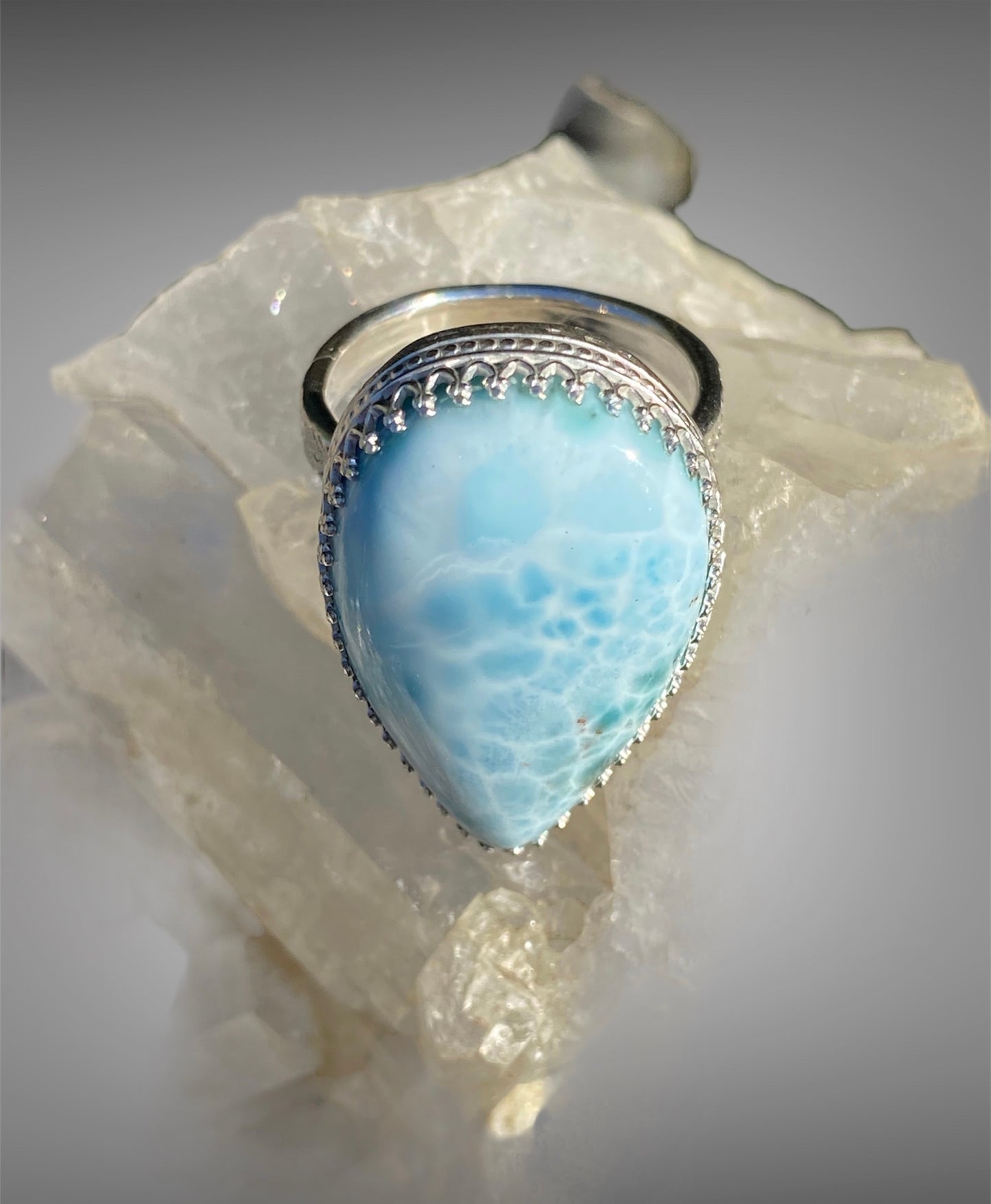 Handmade Sterling Silver Larimar Ring