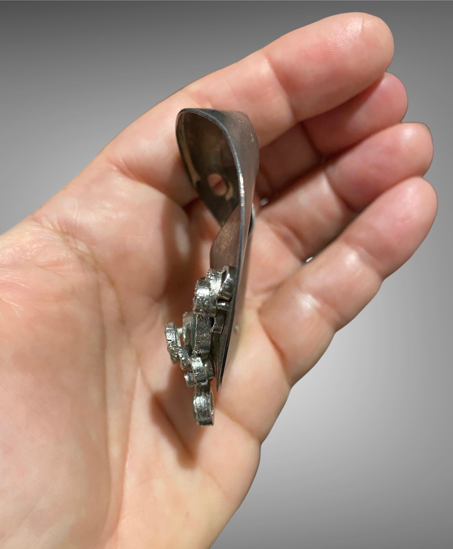 Rolph Scarlett Modernist 835 Silver Green Stone Pendant C1950-70