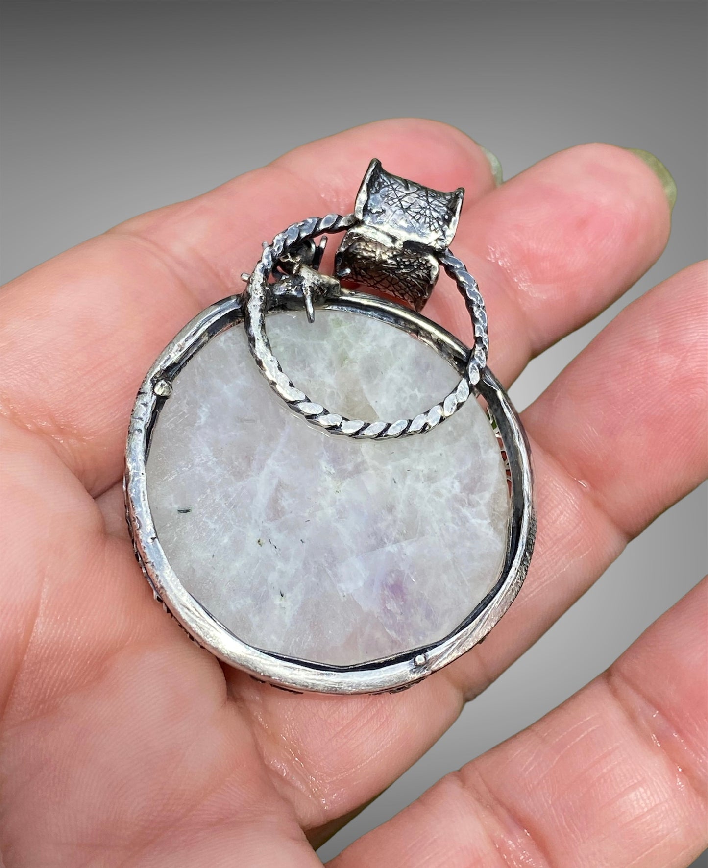Moonstone Spider Pendant