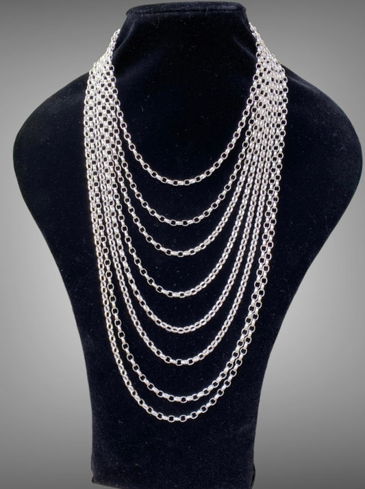 Solid Sterling Silver Unisex Belcher Link Chain