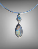 Opal, Blue Topaz and Emerald Pendant