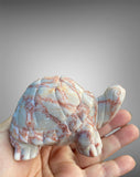 Red Banded Calcite Turtle Carving