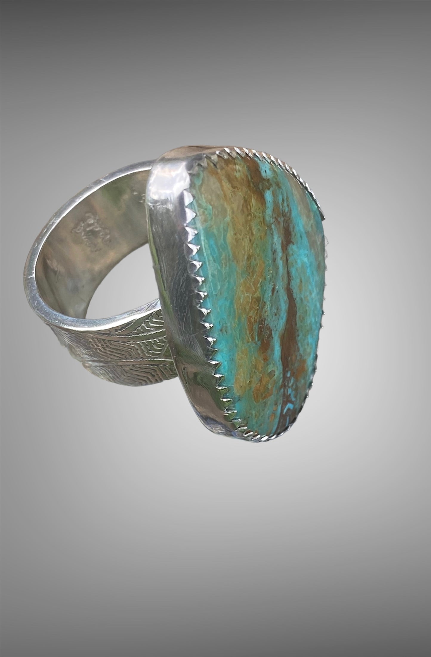Artisan Kingman Turquoise Sterling Silver Statement Ring