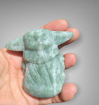 Natural Gemstone Crystal Carved Polished Yoda