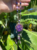 Amethyst Cluster and Pyrite Dream Catcher Pendant