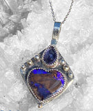 Winton Opal Heart and Iolite Pendant with 9k Gold Accents