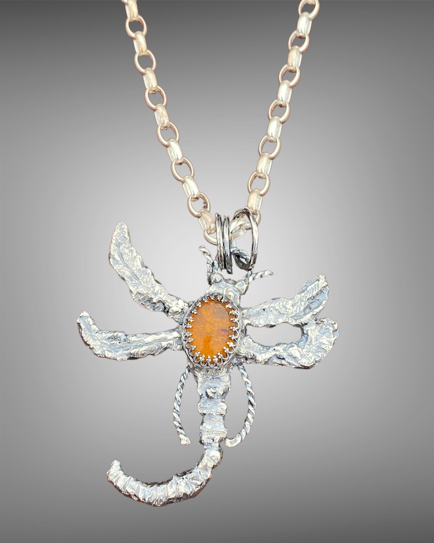 Handmade Artisan Dragonfly Pendant sold