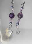 Fluorite EMF Protection and Sterling Silver Heart Earrings