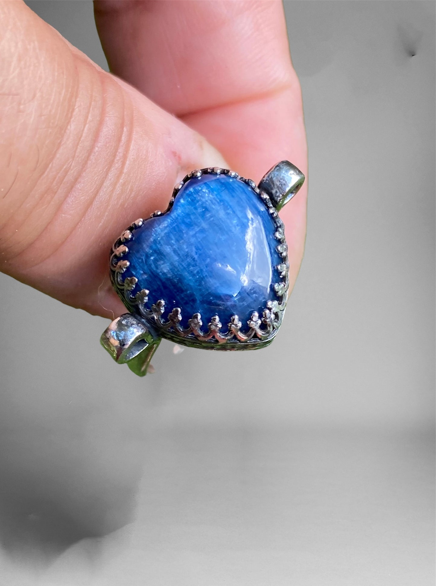 Handmade Blue Kyanite Heart Ring